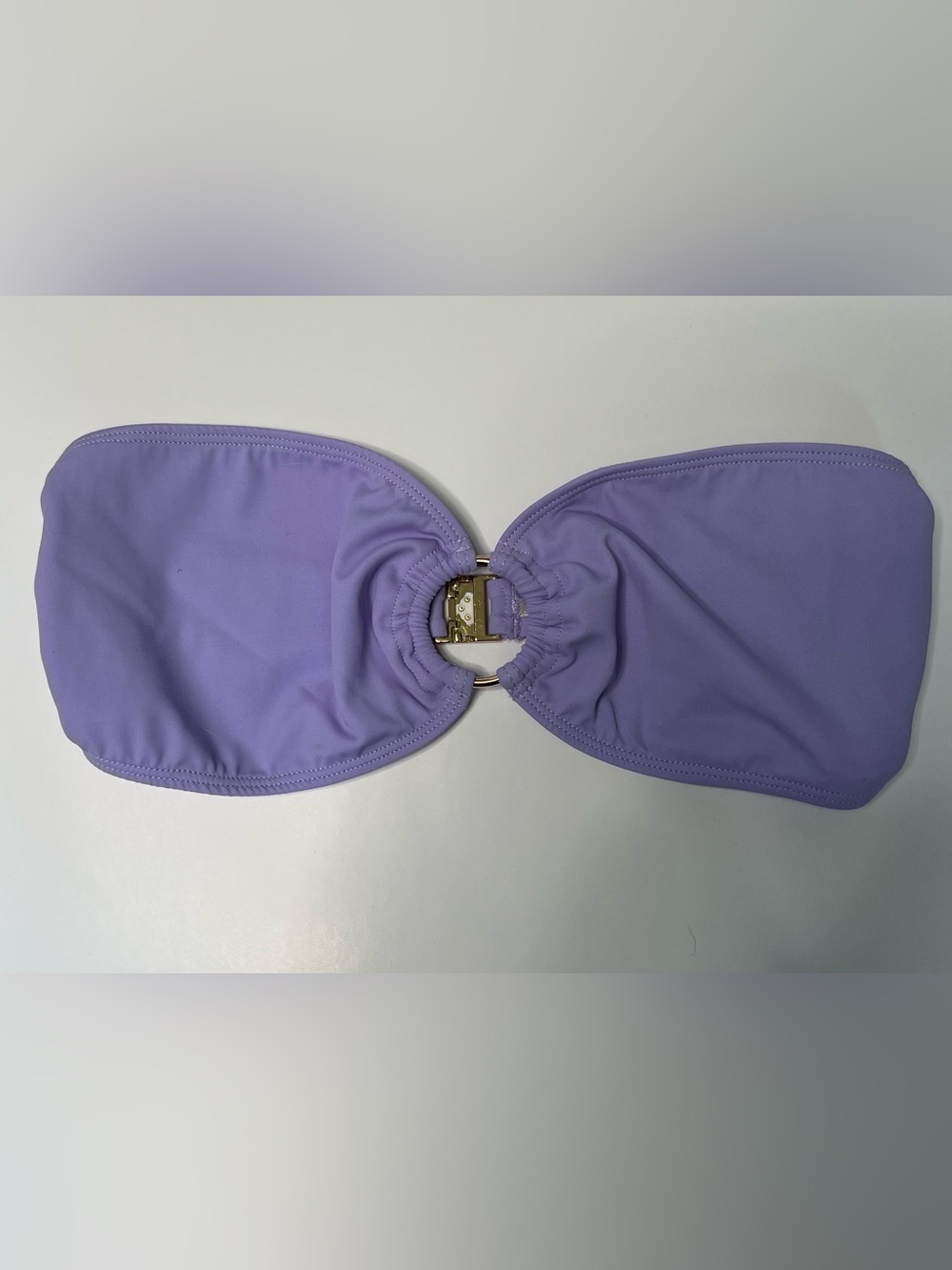 Gooseberry Seaside Strapless So Chic Bandeau Bikini Top in Lilac with Gold Ring
